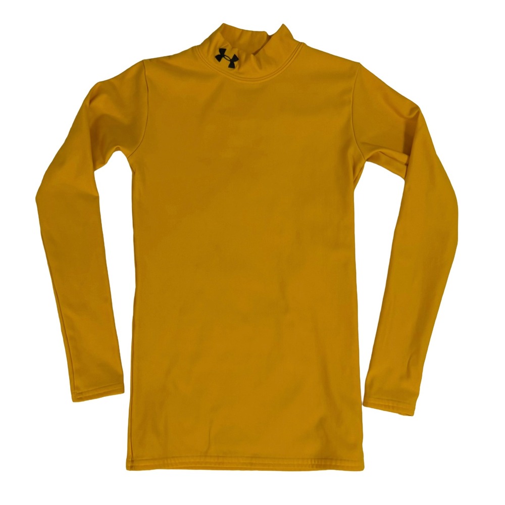Under Armour Long Sleeve Compression Top - Mustard Yellow with Black Logo